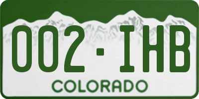 CO license plate 002IHB