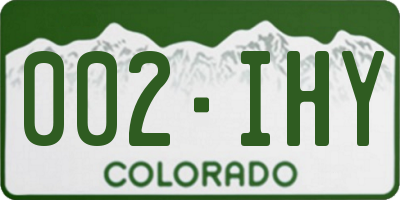 CO license plate 002IHY