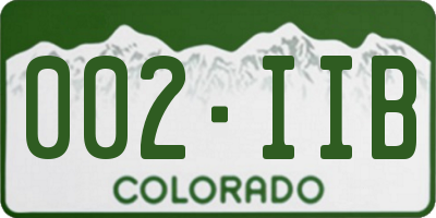 CO license plate 002IIB