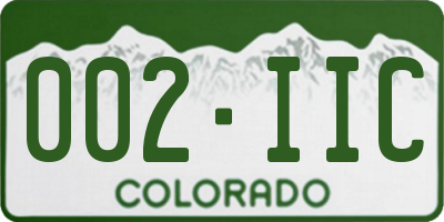 CO license plate 002IIC
