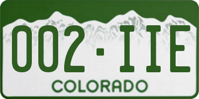 CO license plate 002IIE