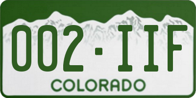 CO license plate 002IIF