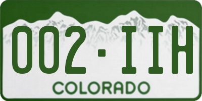 CO license plate 002IIH