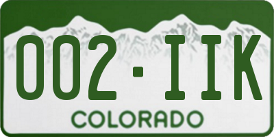 CO license plate 002IIK