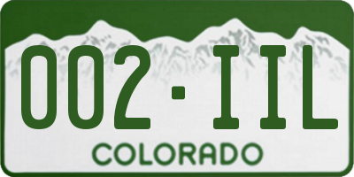 CO license plate 002IIL