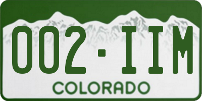 CO license plate 002IIM