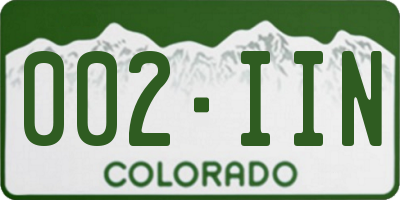 CO license plate 002IIN