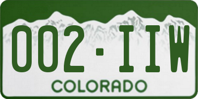 CO license plate 002IIW
