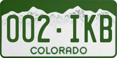 CO license plate 002IKB