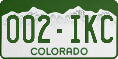 CO license plate 002IKC