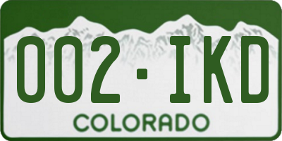 CO license plate 002IKD
