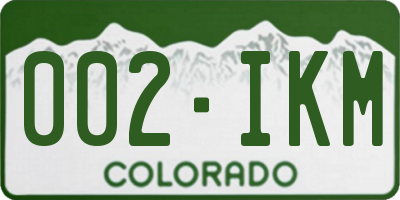 CO license plate 002IKM