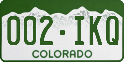 CO license plate 002IKQ