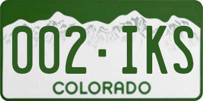 CO license plate 002IKS