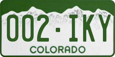 CO license plate 002IKY