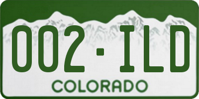 CO license plate 002ILD