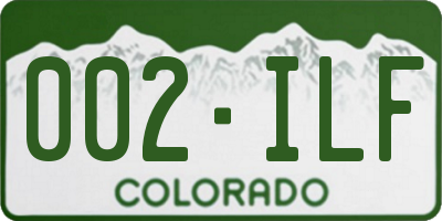 CO license plate 002ILF