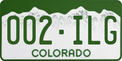 CO license plate 002ILG