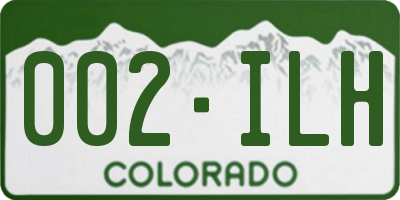 CO license plate 002ILH