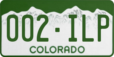 CO license plate 002ILP