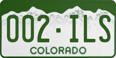 CO license plate 002ILS