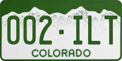 CO license plate 002ILT