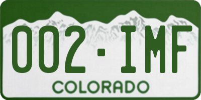 CO license plate 002IMF