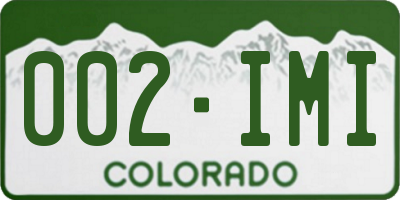 CO license plate 002IMI