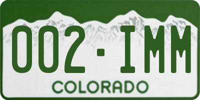 CO license plate 002IMM