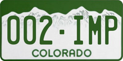 CO license plate 002IMP