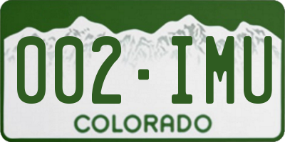 CO license plate 002IMU
