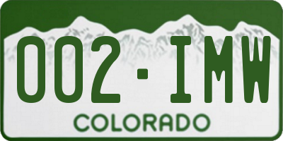 CO license plate 002IMW