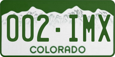 CO license plate 002IMX
