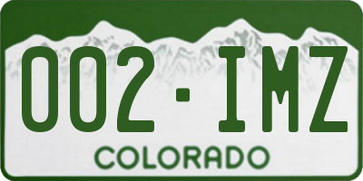 CO license plate 002IMZ
