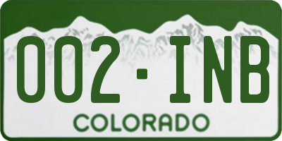 CO license plate 002INB