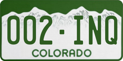 CO license plate 002INQ