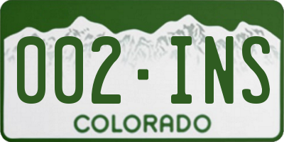 CO license plate 002INS