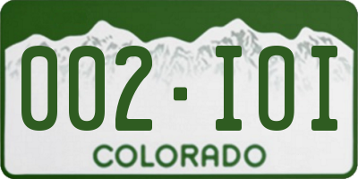 CO license plate 002IOI