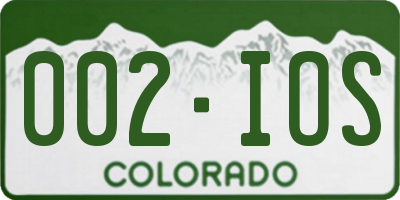 CO license plate 002IOS