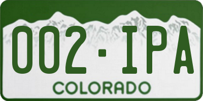 CO license plate 002IPA