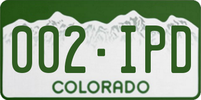 CO license plate 002IPD