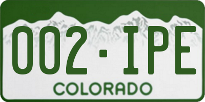 CO license plate 002IPE