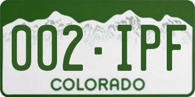 CO license plate 002IPF
