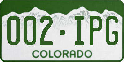 CO license plate 002IPG