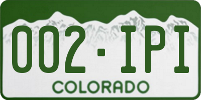 CO license plate 002IPI
