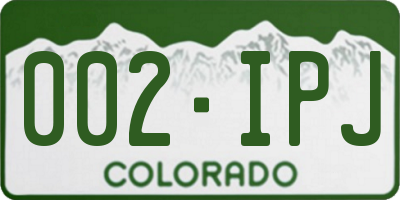 CO license plate 002IPJ