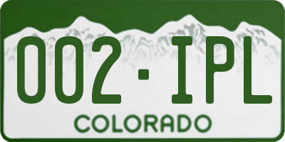 CO license plate 002IPL