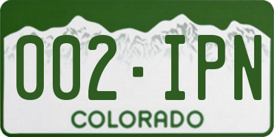CO license plate 002IPN