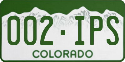 CO license plate 002IPS