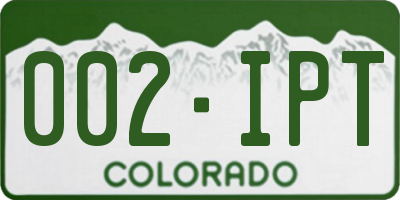 CO license plate 002IPT